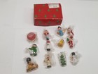 Set Of 12  Vintage Handcrafted Wooden Hand-painted Christmas Ornaments