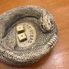 Vintage Randotti Style Ceramic Snake Ash Tray Las Vegas Snake Eyes Dice Used