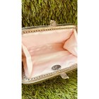 Vintage Pink Beaded Clutch Evening Bag Rhinestone Frame Wedding Cocktail Purse