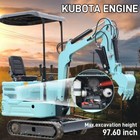 New 1 Ton 11 5 Hp Kubota Engine Diesel Mini Excavator Epa Hydraulic Thumb Clamp