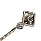 Vintage Art Deco Sterling Silver Rhinestone Silver White Lapel Pin 1920 s