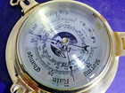 Vintage Brass Nautical Barometer   Porthole Style Wall Mount Weather