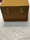 Vintage Owl Brand Wood Recipe Card File Box