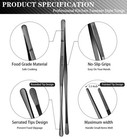 Jetkong 4 Pcs Kitchen Tweezers Professional Stainless 10 12inch-4pcs  Black
