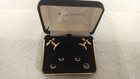 Raffinati Tuxedo Black   Gold Tone Cufflinks   4 Studs Original Box Euc