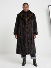 Vintage Ranch Mink Coat Size Large To Cl  With Contrasting Inlays Shawl Collar