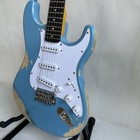 Custom St Vintage Blue Electric Guitar  Tremolo Bridge Fast Shipping U s
