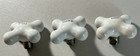 Set Of 3 Matching Vintage Porcelain Bathtub Knobs Hot  Cold  And Waste