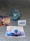 Vtg  Pyromania Glass Studio Oregon Float Blue Iridescent Art Glass Ball Signed