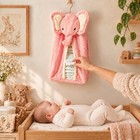 Levtex Baby Pink Elephant Plush Hanging Diaper Stacker Nursery Organizer