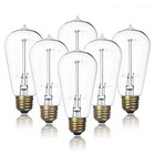  6-pack Edison Light Bulb  Warm White 2200k Old Fashioned Incandescent Light  