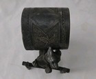 Vintage Silverplate Napkin Ring Dog Jumping Fence Patina