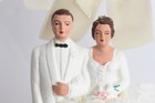 9  Vintage Chalkware 40 s-50s Bride   Groom Wedding Cake Topper