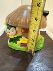 Vintage Pixie Elf Ceramic Hand Painted Collectible  W  Mushroom Signed Dated