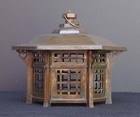Japanese Bronze Hanging Lantern Antique Temple Style Hexagonal 23cm  9 1 Inches 