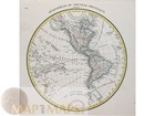 Hemisphere Maps  lot  Of The Old And New Continent Johann Heck 1842