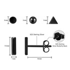 925 Sterling Silver Stud Earrings For Women Men hypoallergenic Earrings Stud 4 P