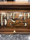  Vintage  Antique Wooden Bread Box With Roll-top Lid And  bread   Lettering 