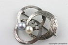 Pearls Brooch Crystal 585 14k White Gold