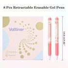 8 Pcs Cute Erasable Pens  Blue Ink Pens With Erasers  Retractable Pen Set  Sm   