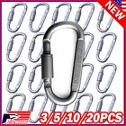 3-20 Pcs Aluminum Carabiner D Shape Spring Clip Snap Key Hook Keychain Buckle