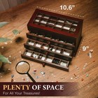Adjustable Rock Display Case - Rock Collection Box - Crystal Storage Organize   