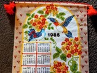 J- u 1986 Finished Jewel Home Felt Wall Calendar Banner 25x16 Gorgeous    J- u