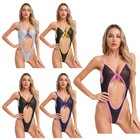 Women Jumpsuit Front Tie Up Bodysuit Leotard Rompers Lace-up Lingerie Sexy