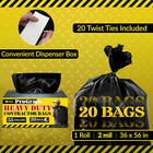 Reli  Contractor Garbage Bags 55 Gallon   20 Trash Bags   Heavy Duty   Black Con