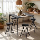 Homy Casa 34  Folding Card Table  Upholstered Table Top  Space-saving  Black