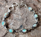 Ethiopian Opal Bracelet 925 Sterling Silver Women Bracelet Natural Gemstone Mk 