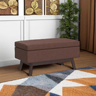 Owen Small Rectangular Storage Ottoman - 36 Inch Wide Upholstered Vegan Leather