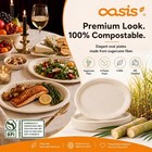 Compostable Oval Paper Plates  10 Inch  68-pack  Elegant Disposable Dinner Platt