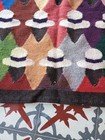 Vntg Woven Rug Wall Tapestry S  America Peru Andes Folk Art Women Hats 54 x28  