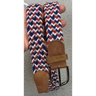 Ghost Golf Belt Mens Os Braided Stretch Red Blue Chevron Woven Stretch Leather
