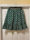 Luna Moon Green Floral Eyelet Ruffle Skirt Elastic Waist Cottagecore