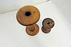 Vintage Industrial Wooden Textile Spools   Bobbin Spindle Lot Of 2