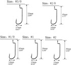 50pcs Offset Worm Hooks Kit  Round Bend Bass Fishing Hooks For Texas Rigging Kit