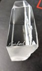 Signed Steinbach Crystal 3d Etched Eagle  2 25  X 2  X 5 8   Glass Collectible
