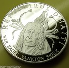 War Eagle Yankton Sioux American Indian Chief 1 5 Oz  999 Silver Coin Haiti 1971
