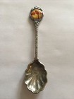 Vintage Souvenir Spoon Us Collectible Ohio Cardinal Red Carnation
