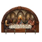 Wooden Multifunctional Home Key Holder 2d Flat Wall Art Keychain Holder 4 Hooks