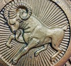 Vintage 60s Syroco Zodiac Wall Plaque Aries Gold Mystical Astrology Sun Star