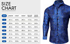 Men Fashion Button Down Shirt Casual Long Sleeve Black Party Top Dress Shirts