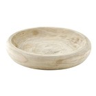 Wood Serving Bowl  Hand Carved Paulownia Wood Fruit 11 5  Large Natural