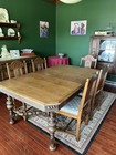 Antique Dining Room Room Table With Leaf And 6 Chairs