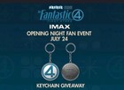Fantastic 4  four  Movie  2025  Keychain From Imax Opening Night 07 24 25 Regal
