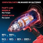 Cordless Impact Wrench 1 2 Inch Up To 740ft-lbs Fits Milwaukee 18v  no Battery 