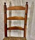 Early 18th Century Period American Ladder Back Side Chair W Splint Weave Seat