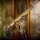 39  Brass Antique Nautical Floor Standing Telescope With Wooden Tripod Stand